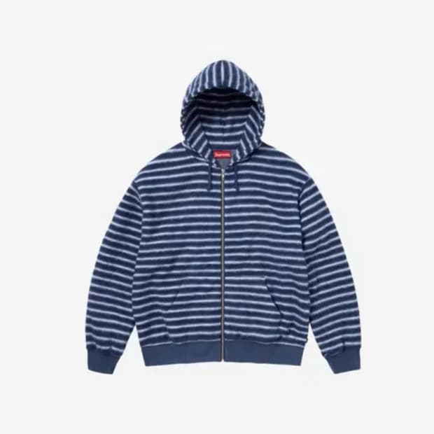 [M] 슈프림 23fw 브러쉬드 후드집업 블루