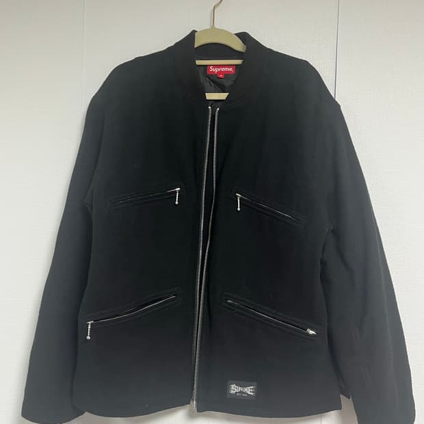 19ss supreme zip car jacket 슈프림 울 자켓