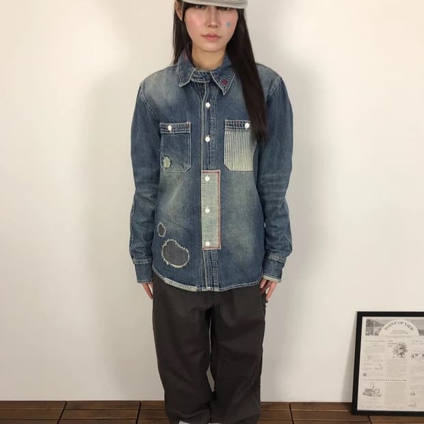 BONDS PEACE Patchwork Denim Shirt