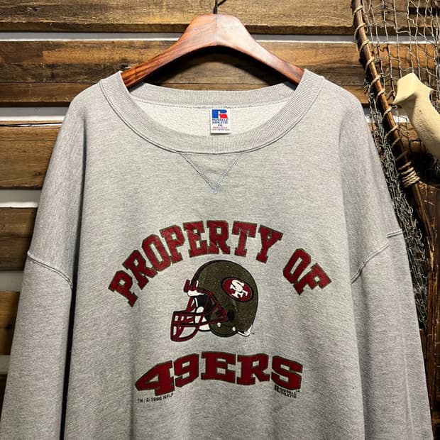 [2XL]90's 러셀 USA Made 샌프란시스코 49ERS 스웻셔츠