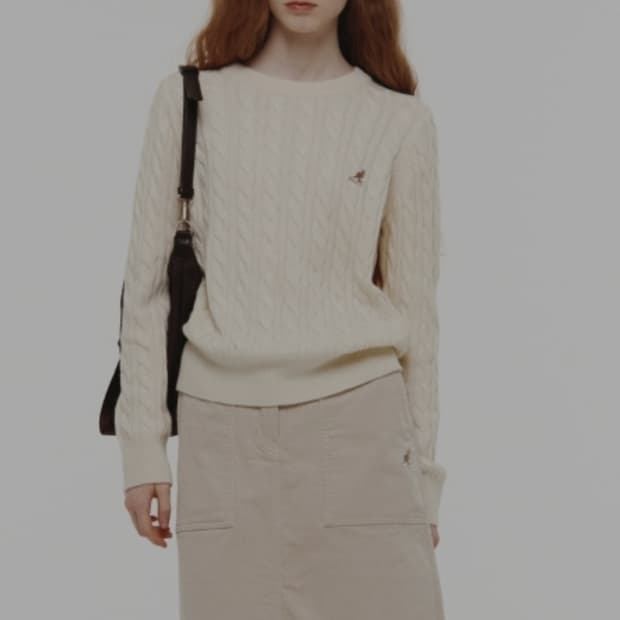 캉골 우먼스 꽈배기 울75% 니트 S _ 여성