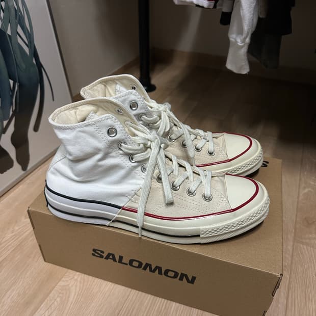 (255) 컨버스 x 슬램잼 콜라보 척 70 하이 리컨스트럭티드 화이트