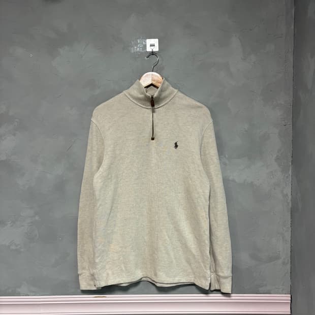 폴로 랄프로렌 니트 반집업 오트밀 베이지