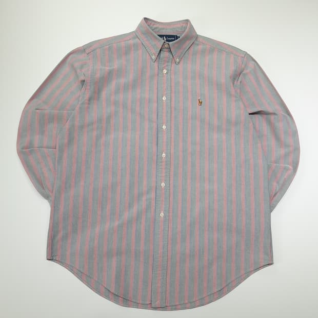 CN852 L 폴로 랄프로렌 올드스쿨 프레피 스트라이프 긴팔 셔츠 남방