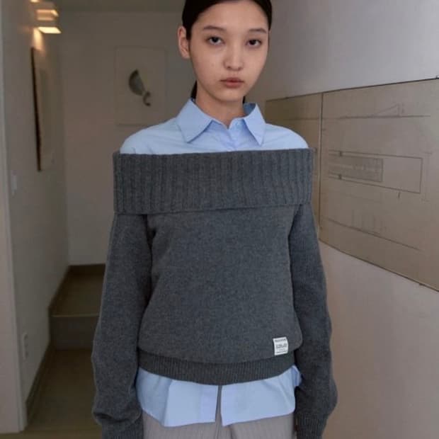 시눈 오프숄더 그레이