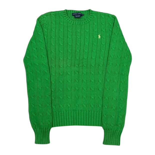 폴로 랄프로렌 케이블 꽈배기 니트 그린 XS