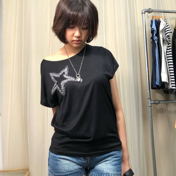  VTG 별 핫픽스 반팔 티셔츠