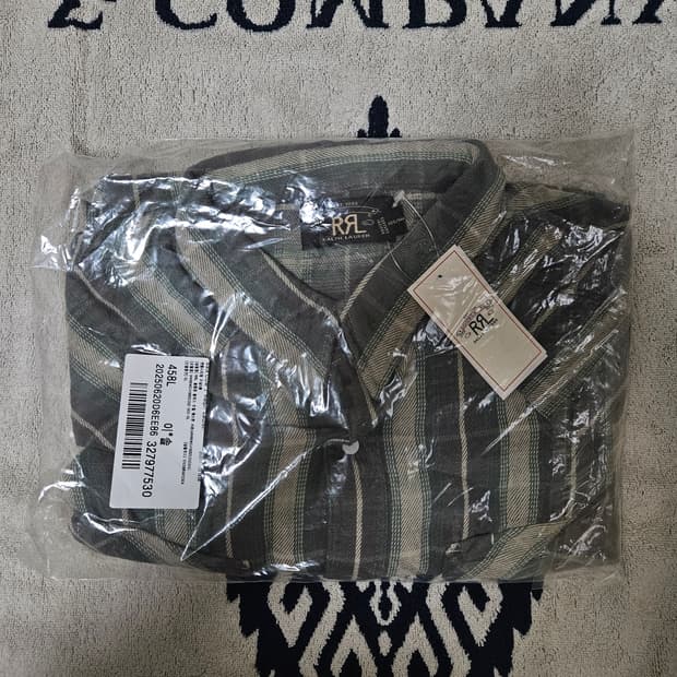 RRL 플레이드 트윌 웨스턴 셔츠 XL
