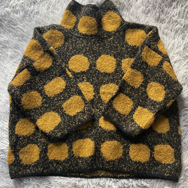 이세이미야케 골드 도트 니트 블랙