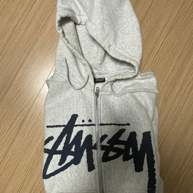 스투시 스탁 후드집업 애쉬헤더 L