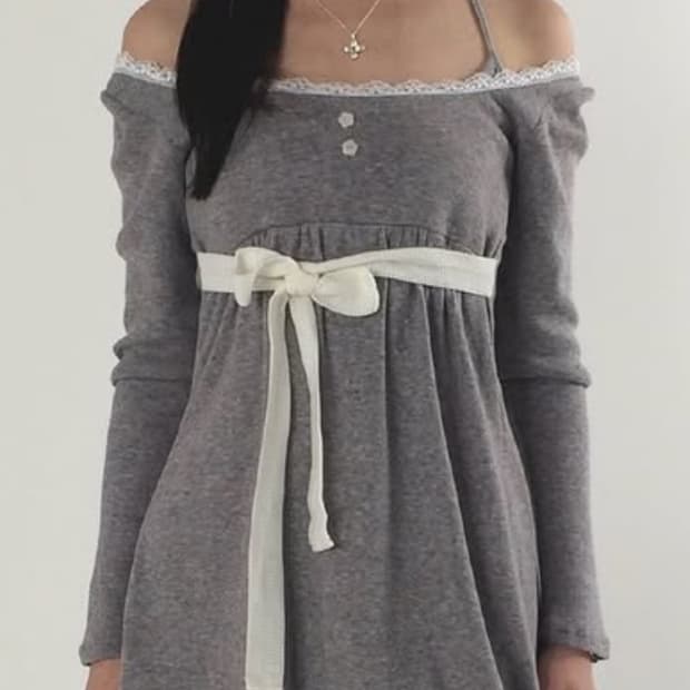 포어링 벌룬원피스 그레이 갸루(이번주까지!)