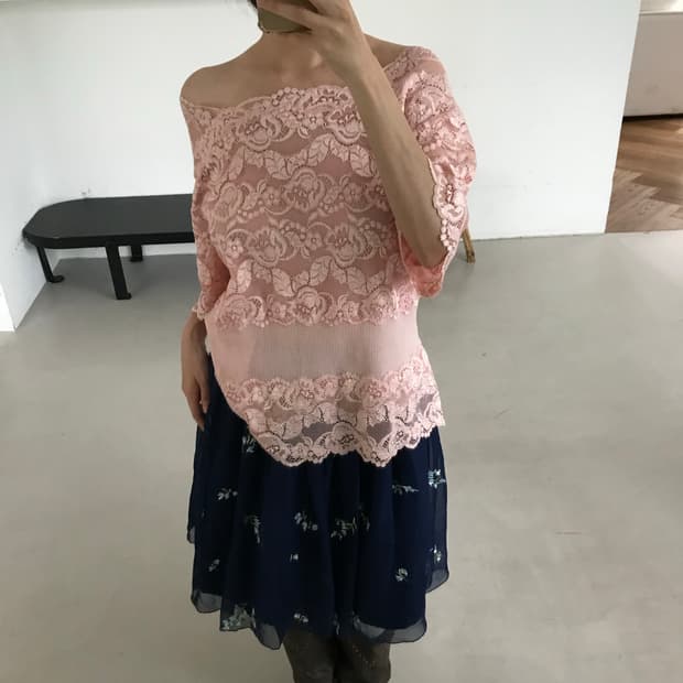 vintage pink lace top