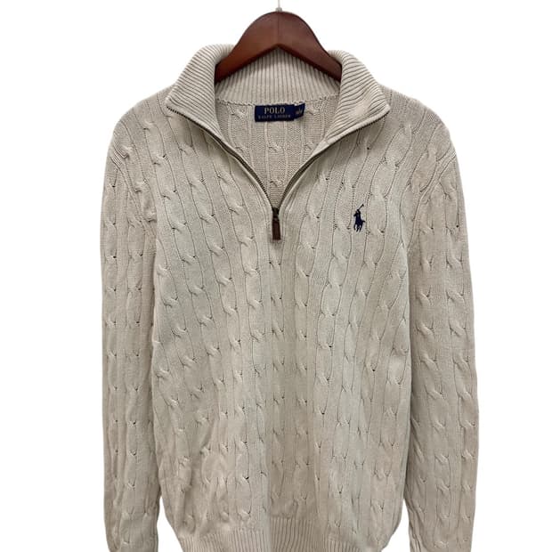 폴로 하프집업 니트 아이보리 (S) 