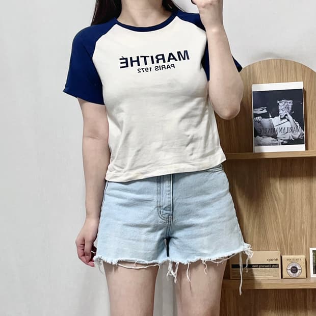 [정품] 마리떼프랑소와저버 배색 반팔티 [ S ]