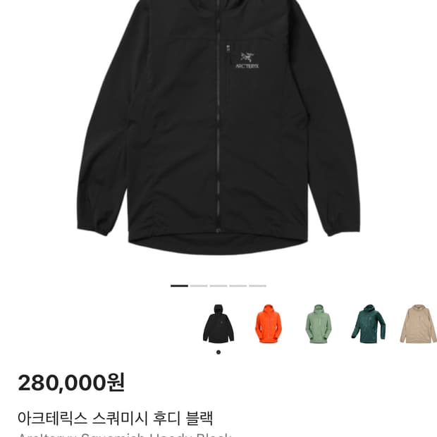 아크테릭스 스쿼미시 M 사이즈 블랙  상태 좋습니다 찢김 기스 없습니다 