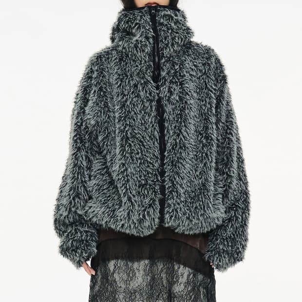 세릭 퍼자켓 바라클라바 집업 차콜