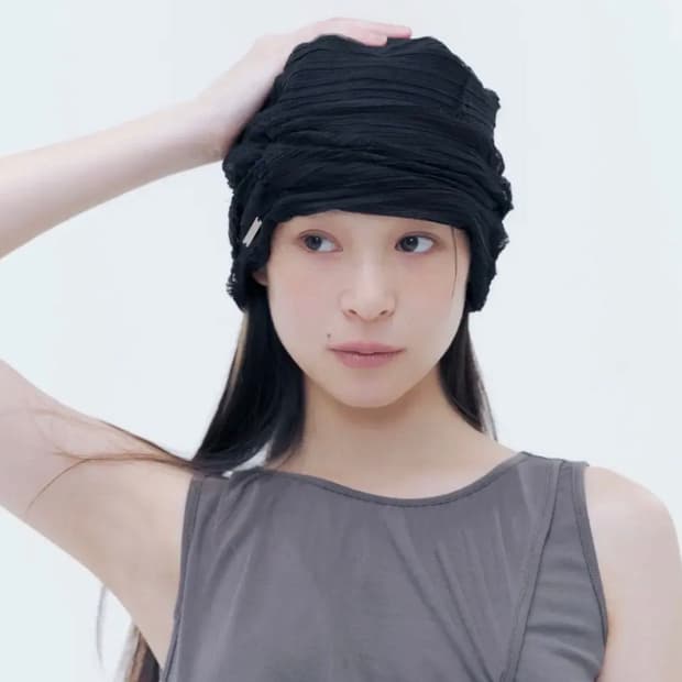 미세키서울 쉬어 터번 비니 블랙