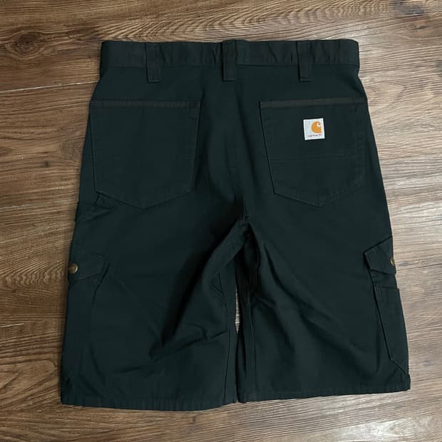 칼하트 립스탑 카고 워크 쇼츠 블랙 B357
