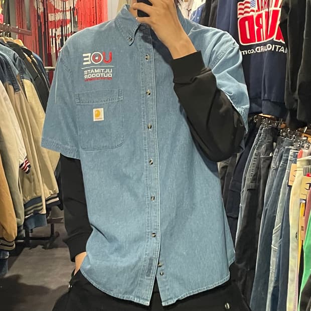 [IM] carhartt 칼하트 데님 반팔셔츠