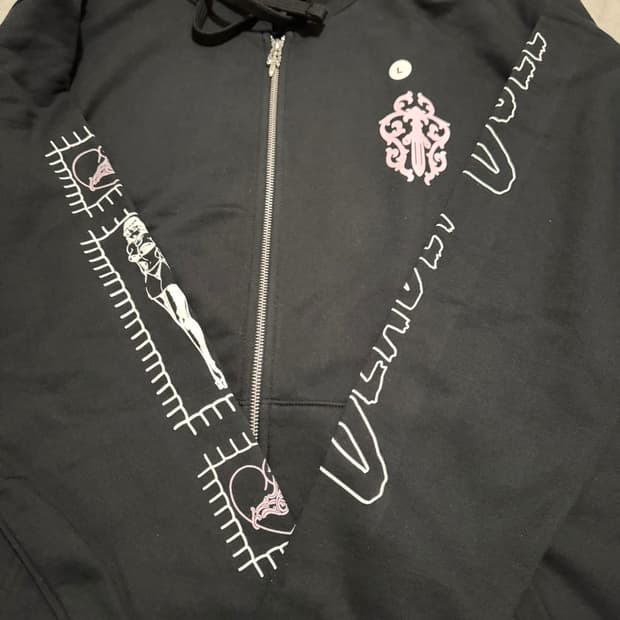 [L] 크롬하츠 홀스슈 바인 대거 데들리돌 집업 후드 블랙