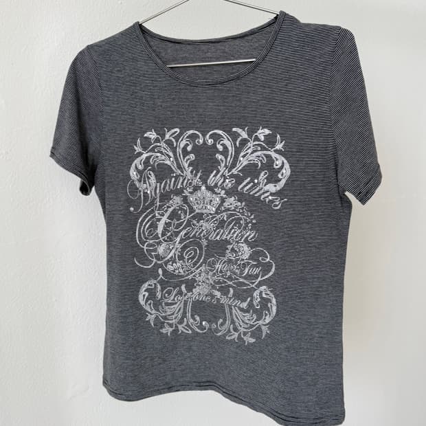 빈티지 스트라이프 반팔티