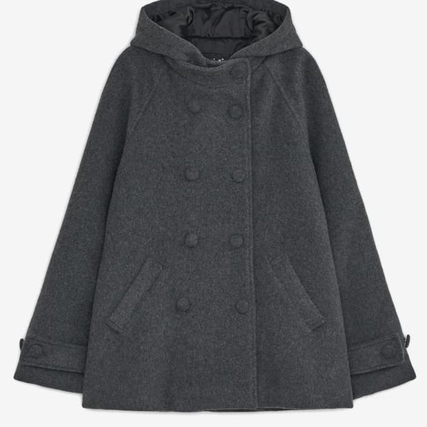 [새상품]허그유어스킨 후드하프코트 차콜