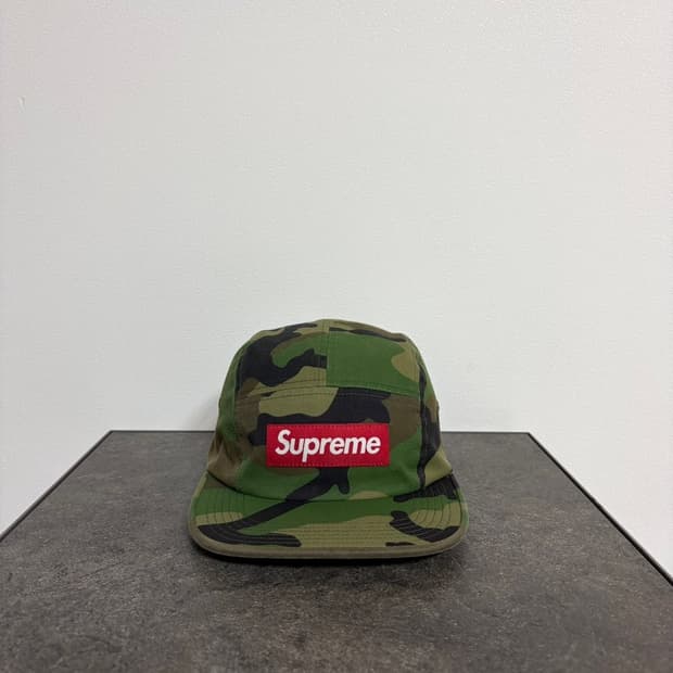 (OS) 슈프림 박스로고 캠프캡 모자 우드랜드 카모