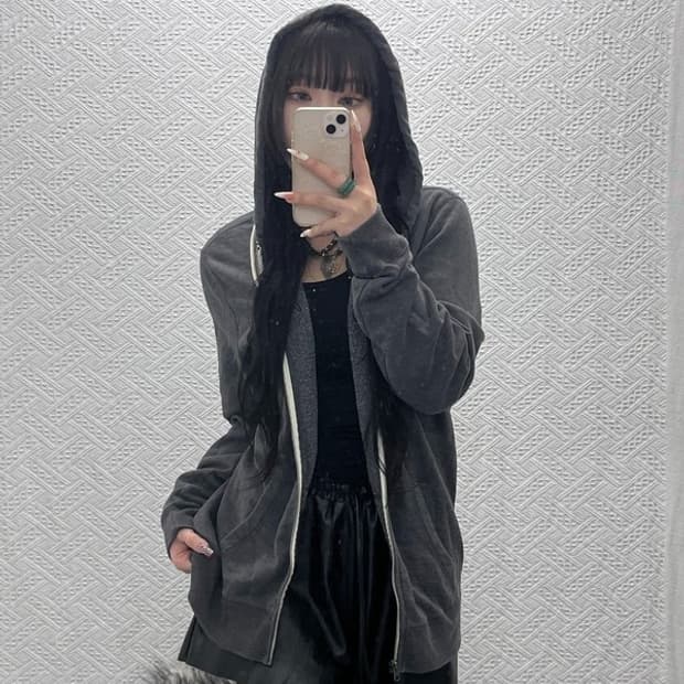 아베크롬비 올드스쿨 레트로 시크 오버핏 후드집업 M C09431