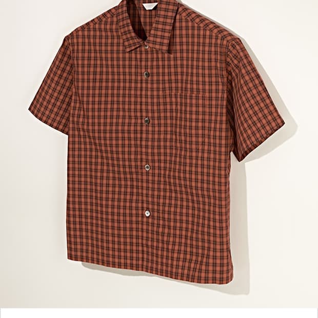 모마디자인 반팔 체크셔츠