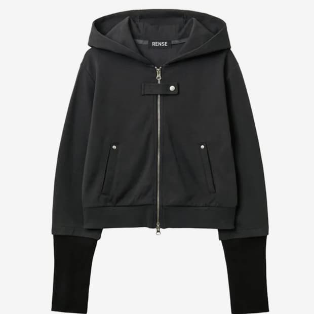 Rense 렌세 스냅 후드집업 차콜