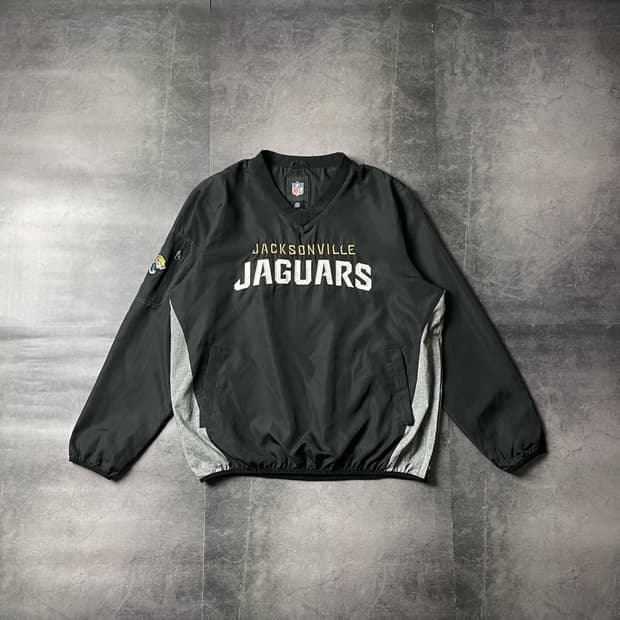 NFL 빈티지 블랙 브이넥 그래픽 스포츠 맨투맨 A00497