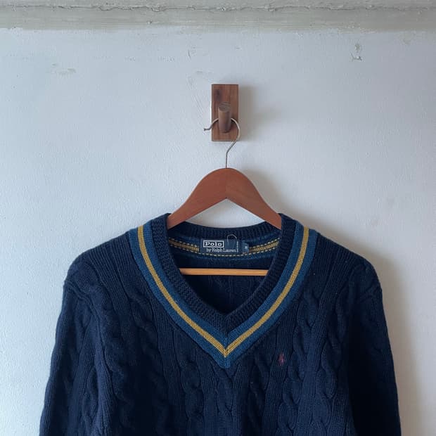 90‘s Vintage Polo Cable Cricket Sweater