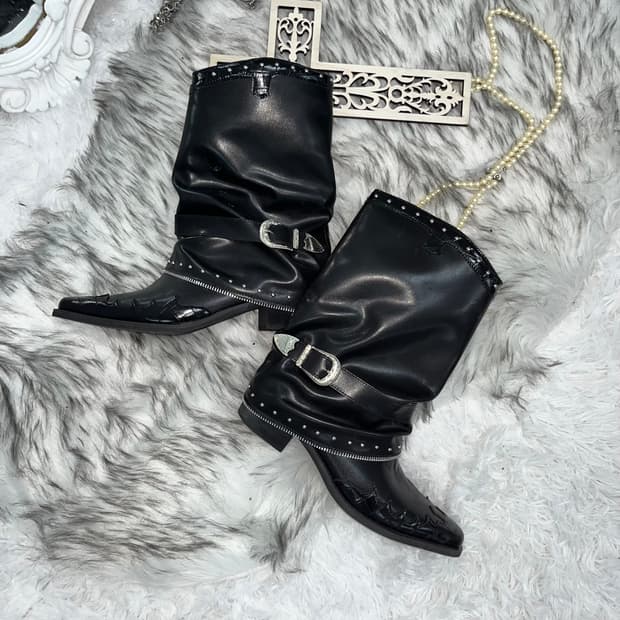 빈티지 앤틱 락시크 벨트 부츠