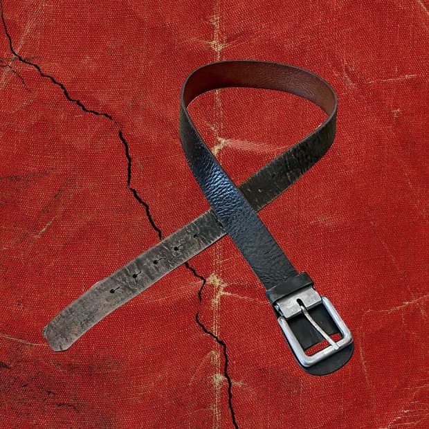 Japanese 레더 쉴드 버클 그라데이션 워싱 벨트