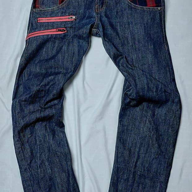 [M] UP-START Removal 하라주쿠 펑크 디테일 데님 팬츠