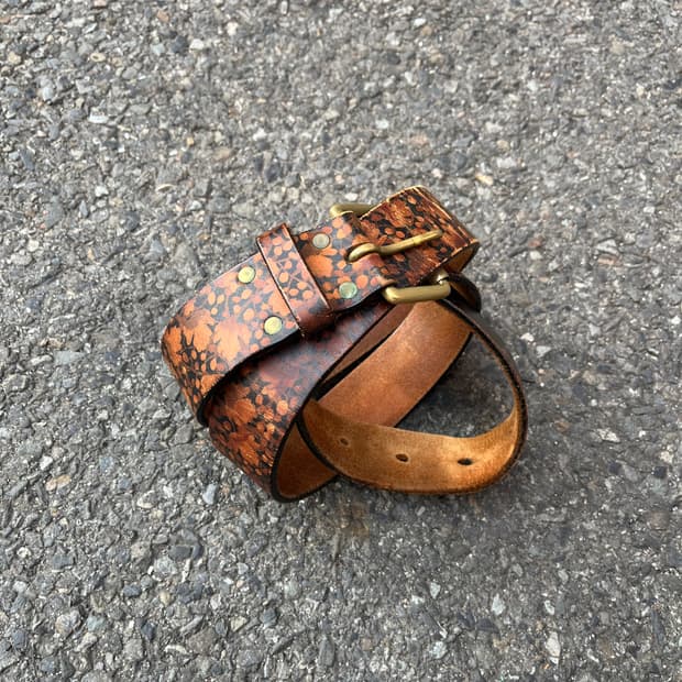 (UK made) paul smith 리얼레더 패턴 벨트 