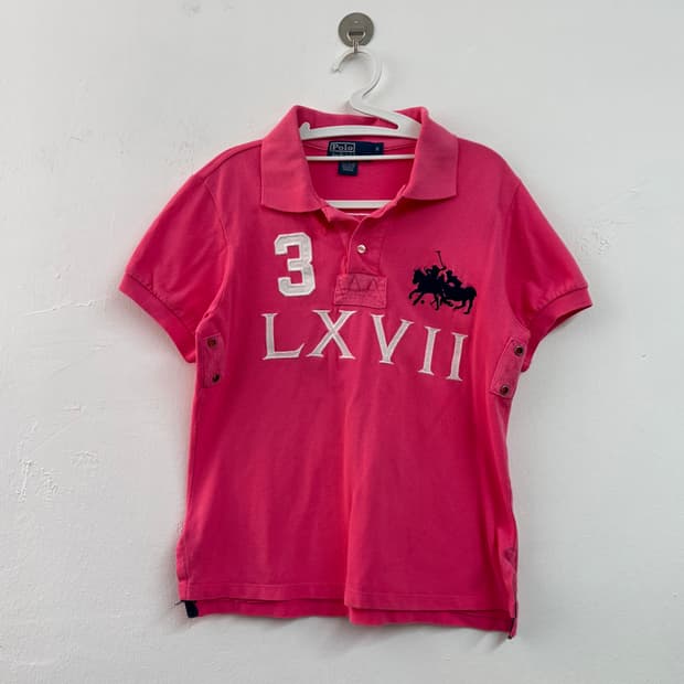 S 폴로 핑크 빅로고 PK