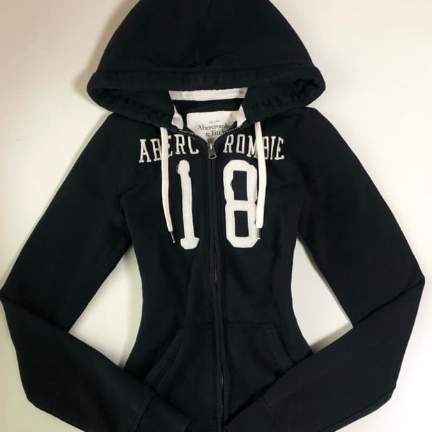 대대장 아베크롬비 딱붙핏 다크네이비 후드집업 s