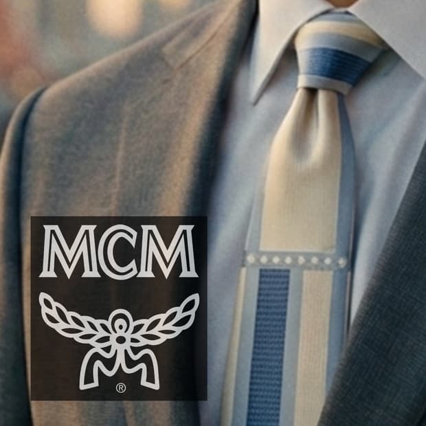 엠씨엠 실크 화이트 스트라이프 넥타이 9.4cm A+등급 K2005