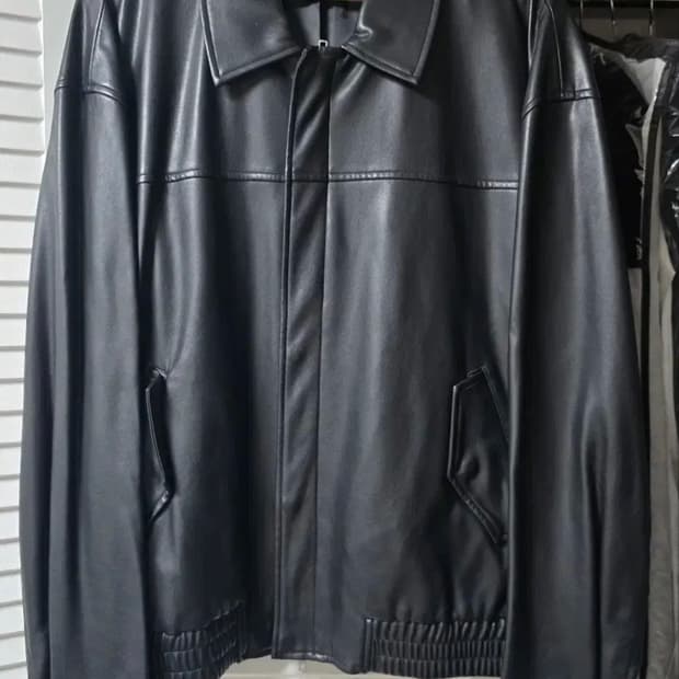 [XL] 드로우핏 오버사이즈 레더 봄버 자켓 [BLACK]