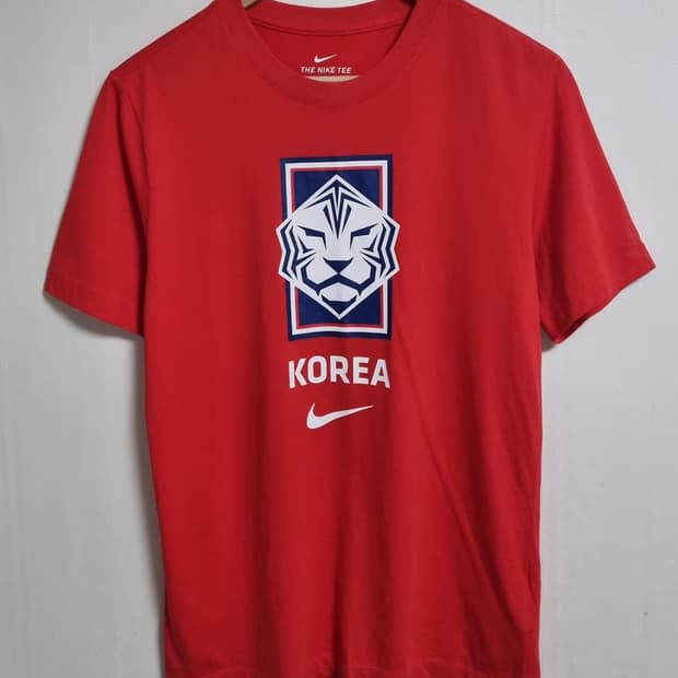 S ) 나이키 팀코리아 한국 국대 레드 반팔티