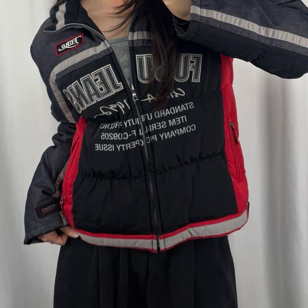 후부 레이싱 덕다운 패딩 자켓