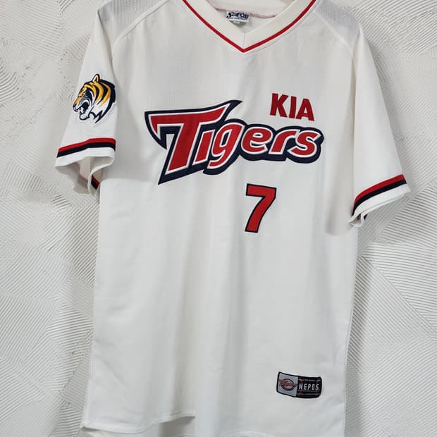 기아 타이거즈 7번 야구 유니폼 화이트