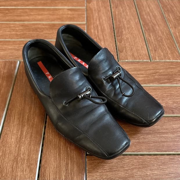 Prada sports toggle square toe loafer