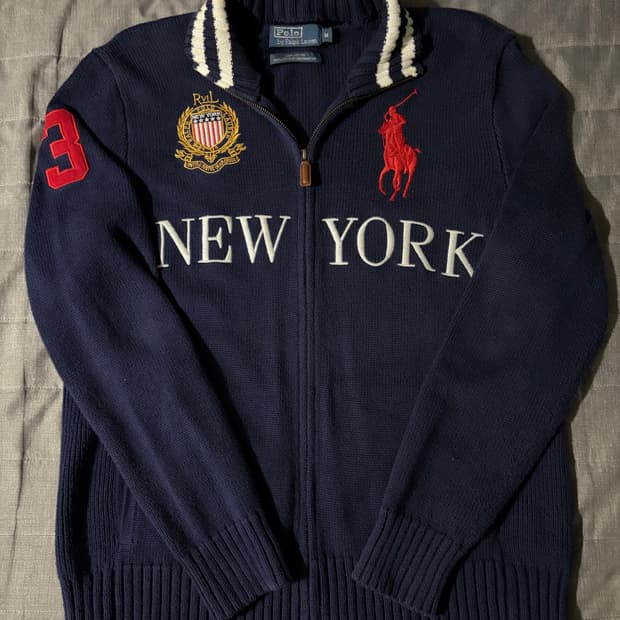 정품)폴로 빅포니 치프키프 뉴욕 니트 집업