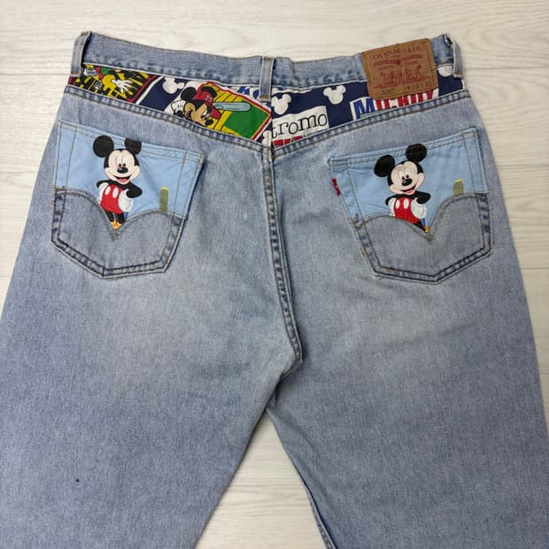 리바이스 505 미키마우스 커스텀 팬츠