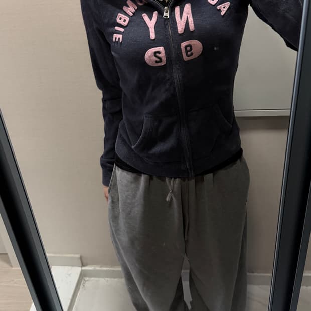 아베크롬비 네이비 후드집업 m