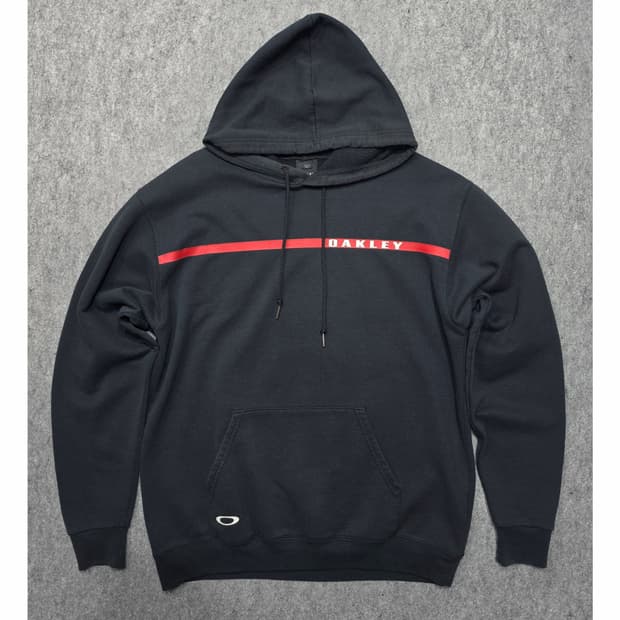 오클리 빈티지 스크립트 로고 후드티 M