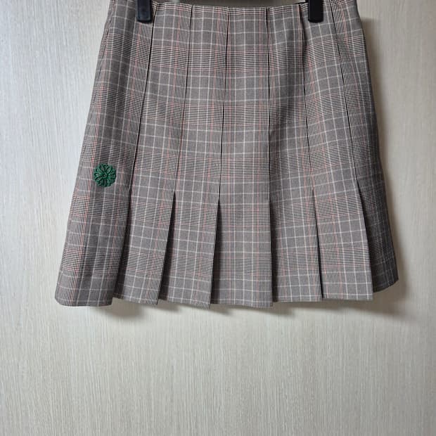 마르디메크르디 체크 플리츠 미니스커트 M