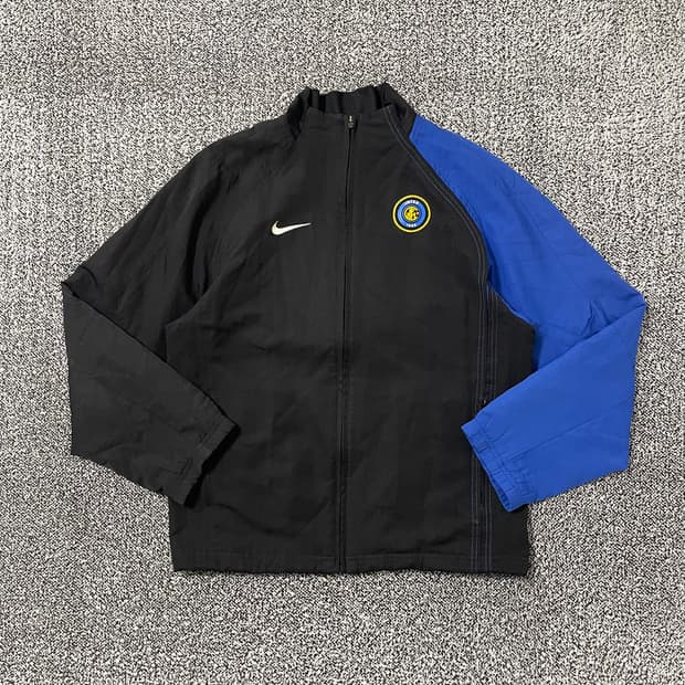 빈티지9. 나이키 인터밀란 빈티지 올드스쿨 바람막이 메쉬 점퍼 블랙블루
